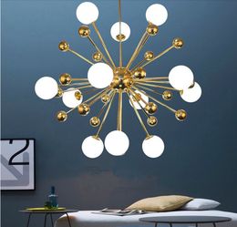 Modern Loft Art Style Dandelion Chandelier Creative Gold Warm Bedroom Dinner Living Room Bar G4 Hanging Light Fixtures