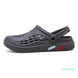 Outdoor men Women slides Hole shoes rubber sandals slippers Suitable black blue red foam runner beach indoor Soft bottom platform 2021