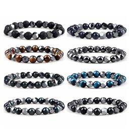 8mm Natural Stone Handmade Beaded Adjustable Charm Bracelets For Women Men Lover Party Club Yoga Fashion Jewellery