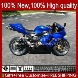 Full Bodys For KAWASAKI NINJA ZX 6R 600CC 6 R ZX636 ZX600C ZX6R 05 06 Bodywork 7No.59 ZX 636 ZX-600 ZX-636 600 CC 05-06 ZX600 ZX-6R 2005 2006 OEM Fairings Kit stock blue