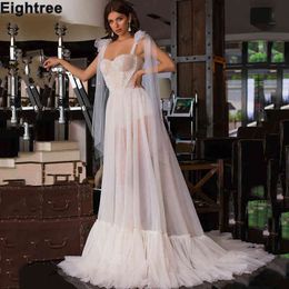 Eighttree Sweetheart Abito da sposa Romantico senza maniche 2021 In rilievo A-Line Abito da sposa Beach Princess Plus Size Vestido de Noiva