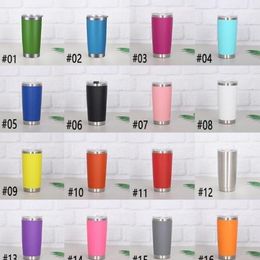 18 Colours Mug 20oz Tumblers Stainless Steel Vacuum Insulated Double Wall Wine Glass Thermos Coffee Beer Big Capacity Mugs With Lids For Travel