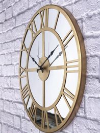 Markakanvas MIRROR Metal Wall Clock 50cm Decorative Living Room Large Vintage Clocks Home Decor