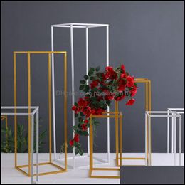 Party Decoration Event & Supplies Festive Home Garden Wedding Square Road Lead Wrought Iron Three-Nsional Box Five-Piece Arrangement T Platf