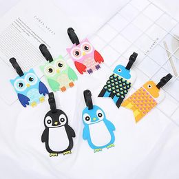 Travel Accessories Cute Owl Animals Luggage Tag Silica Gel Suitcase ID Addres Holder Baggage Boarding Tag Portable