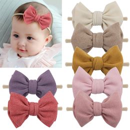 Solid Elastic Baby Headband for Boy Girls Cute Nylon Hair Bands Kids Bow Tie Fashion Accessories