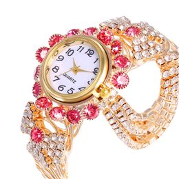 Fashion Crystal bowknot Design watches Hotest Full Alloy Women Diamond Chain Bracelet Analog Casual Wrist Watch Gifts Montre Femme Steel Wristwatch