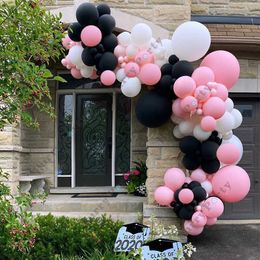 pink black baby shower decorations Australia - 123Pcs Black Pink Balloon Garland Arch Event Party Balons Wedding Birthday Party Decoration Balloons Kids Adult 1St Baby Shower X0726