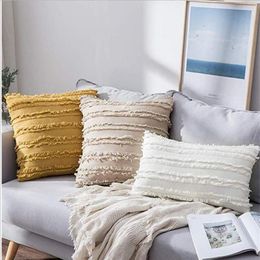 Cushion/Decorative Pillow Bohemian Style Cotton And Linen Pillowcase Ins Wind Does Not Contain Core Cut Flower Tassel Sofa Contains