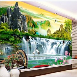 Custom nature scenery 3d landscape wallpapers decorative painting TV sofa background wall