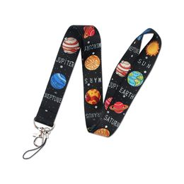 10pcs Starry planet Neck Lanyard keychain Mobile Phone Strap ID Badge Holder Rope cosplay Accessories Gift webbing ribbon