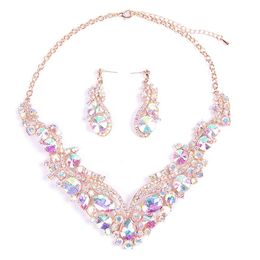 Earrings & Necklace Luxury Crystal Statement Bib Big Drop Bridal Wedding Costume Jewelry SetS Accessories For Bride Women Gifts