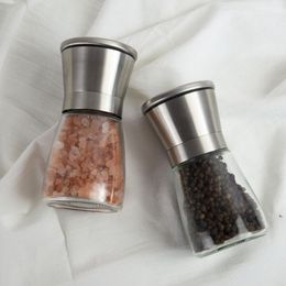 Pepper Mill Grinder camp Stainless Steel Manual Salt Portable glass Muller Spice Sauce Home kitchen Tool RRF9767