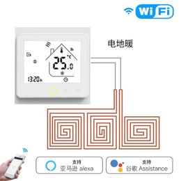 wifi heating control Canada - Storage Baskets WiFi zigbee Smart Electric Floor Heating Thermostat App Remote Control Panel Off Timer Switch