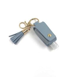 Hand Sanitizer Bottle Cover PU Leather Tassel Holder Keychain Protable Keyring Cover Storage Bags Home Storage Organization DAP94