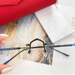 types glasses Australia - Luxury designer Sunglasses mens glasses Women Frameless type fashion Eyeglasses Ultra-lightweight design super light business style Multi color With original box