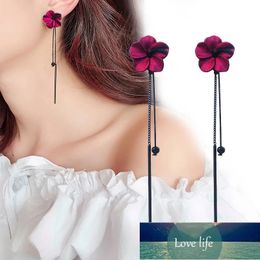 Red Green Long Tassel Flower Earrings Fashion Geometric Drop Earrings for Women Korean Statement Girlfriend Gift Jewellery Earring