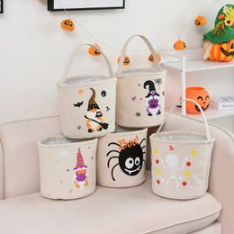 12 Styles 24*23cm/9.4*9.1inch Halloween Tote Bag DIY Candy Bucket Party Gift Reusable Storage Shopping Traveling Bags Pumpkin Handbag HY0029