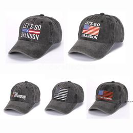 Lets Go Brandon Embroidery Mens Womens Baseball Caps USA American Flag Adjustable Snapback Caps Washed Cotton Hats RRF13044