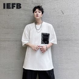 IEFB Summer Tee Tops High Street Cashew Flower Print Single Pocket Short Sleeve T-shirt Men's Fashion Clothing 9Y7307 210524