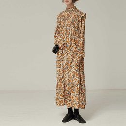 VANOVICH Autumn and Spring Chiffon Women Dress Long Sleeve Casual Fashion Temperament Korean Style Clothing 210615