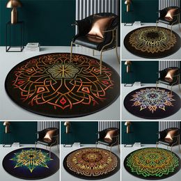 Carpets European Luxury Carpet For Living Room Bedroom Round Non Slip Floor Mat Kid Play And Rug Tatami Pad Home Decor 140cm