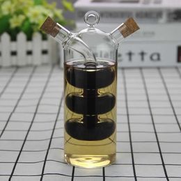 Transparent Bottle Container Creative Double Layer Glass Spice Leak-proof Oil Vinegar Sauce Storage