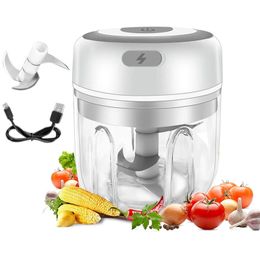 100/250ML Wireless Electric Garlic Press Vegetable Food Chopper Grinder Masher Rechargeable Meat Garlic Grinder Choppers Presser 210406