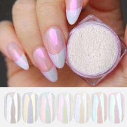 Neon Sparkle Mirror Nail Glitter Pearl Powder Auroras Iridescent Effect Nails Pigment Dust UV Gel Polish Decor