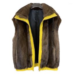 Women's Fur & Faux 2021 Real Mink Coat Sleeveless Genuine Natural Gilet Autumn Winter Women Vest Luxury Clothes For Female Outerwear