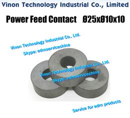 (5PCS Pack) 25x10xØ10mm Power Feed Contact edm parts for DEWEI WEDM-HS/MS machines High / Middle Speed wire cutting. outer dia. 25mm, height 10mm, inner diameter 10mm