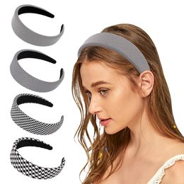 Fashion Pland Hairbands Turban Padded Sponge Headband Bezel For Women Girls Hairband Headbands Hair Accessories