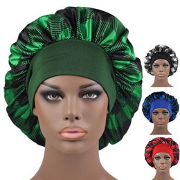 high hair styles UK - Beanies Trendy High Elastic Printed Plaid Night Hair Style Care Sleep Bonnet Hat Chemotherapy Turban