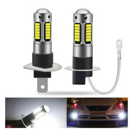 Car Headlights 2PCS H3 H1 LED Bulb Super Bright 30 4014SMD Fog Lights 12V 6000K White Driving Day Running Lamp Auto 880 881 DR