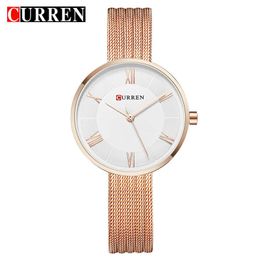 Curren Women Watches New Luxury Casual Analog Stainless Steel Quartz Female Wristwatch Fashion Ladies Dress Clock Reloj Mujer Q0524