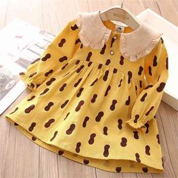 Baby New Spring Autumn 2 3 4 6 8 10 Years Children'S Clothing Kids Peter Pan Collar Long Sleeve Dresses For Girls 210414