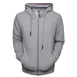 Men's Hoodies & Sweatshirts Hoodie Zip Up Men 2021 Spring Zipper Cardigan Cotton Soft Feel Solid Color Slim Fit High Quality