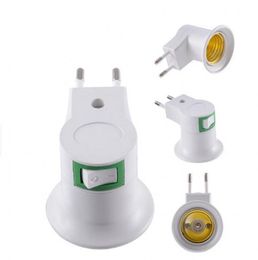 Useful E27 LED Light Lamp Bulbs Socket Base Holder EU Plug Adapter ON/OFF Switch LED Switch