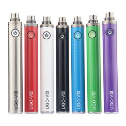 Authentic 1300 Mah UGO-V3 III Baterias com Charger Micro USB Pass-Trogh Ecigs Bottom Charge 510 Mods Baterias Ego Evod Vape Pen