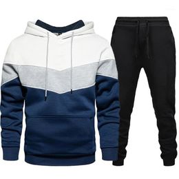 Men's Tracksuits 2021 Fashion Mens Hooded Sweatshirts+Sweatpants 2 Pieces Sets Sportswear Casual Hoodies Male Clothing Ropa Deportiva Hombre