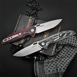 M3 Flipper Folding Knife D2 Steels Stone Wash Blade G10 + Stainless Steel Sheet Handle Ball Bearing Fast Open Knives