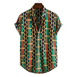 Men's Short Sleeve Male Shirts for Mens Social Luxury Man Designer Clothes Hawaiian Fashionable Elegant Classic Fashion 220222
