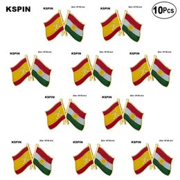 Spain & KURDISTAN Flag Brooches Lapel Pin Flag badge Brooch Pins Badges 10Pcs a Lot