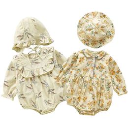 Vestiti per neonate Body Tute floreali vintage Abbigliamento Bambini Cotone Moda nato Outfit Bambino 210417