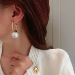 U-Magical Temperament Oversize Simulation Pearl Earring For Women Fashion Gold Colour Metallic Jewellery Pendientes