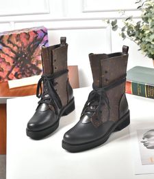 2021 Metropolis Ranger woman combat boots Designers Martin Ankle CalfSkin leather and canvas Flat shoes big size 35-41