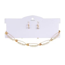 Chokers Gold Colour Metal Pin Pendant Choker Necklace For Women Transparent Stone Beaded Charms Clavicle Chain Collar Jewellery