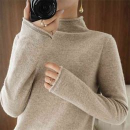 Autumn Winter Women Sweater Turtleneck Cashmere Knitted Pullover Fashion Keep Warm Long Sleeve Loose Tops 210922