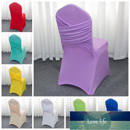 16 Colours Universal Wedding Chair Covers Two Cross Spandex Swag Back Cover Chair Luxury Party Decoration On Sale