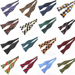 Rbocott Adjustable Bowties Self Tie Men's 100% Silk Jacquard Woven Men Classic Wedding Party Ties Multi-colors